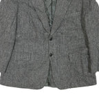 Mens Grey Button Jacket M Cotton Blend Herringbone Classic Smart Casual