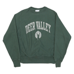 CHAMPION Mens Green Deer Valley Crew Neck S Cotton Blend Sweatshirt