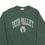 CHAMPION Mens Green Deer Valley Crew Neck S Cotton Blend Sweatshirt