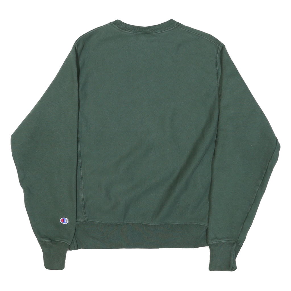 CHAMPION Mens Green Deer Valley Crew Neck S Cotton Blend Sweatshirt