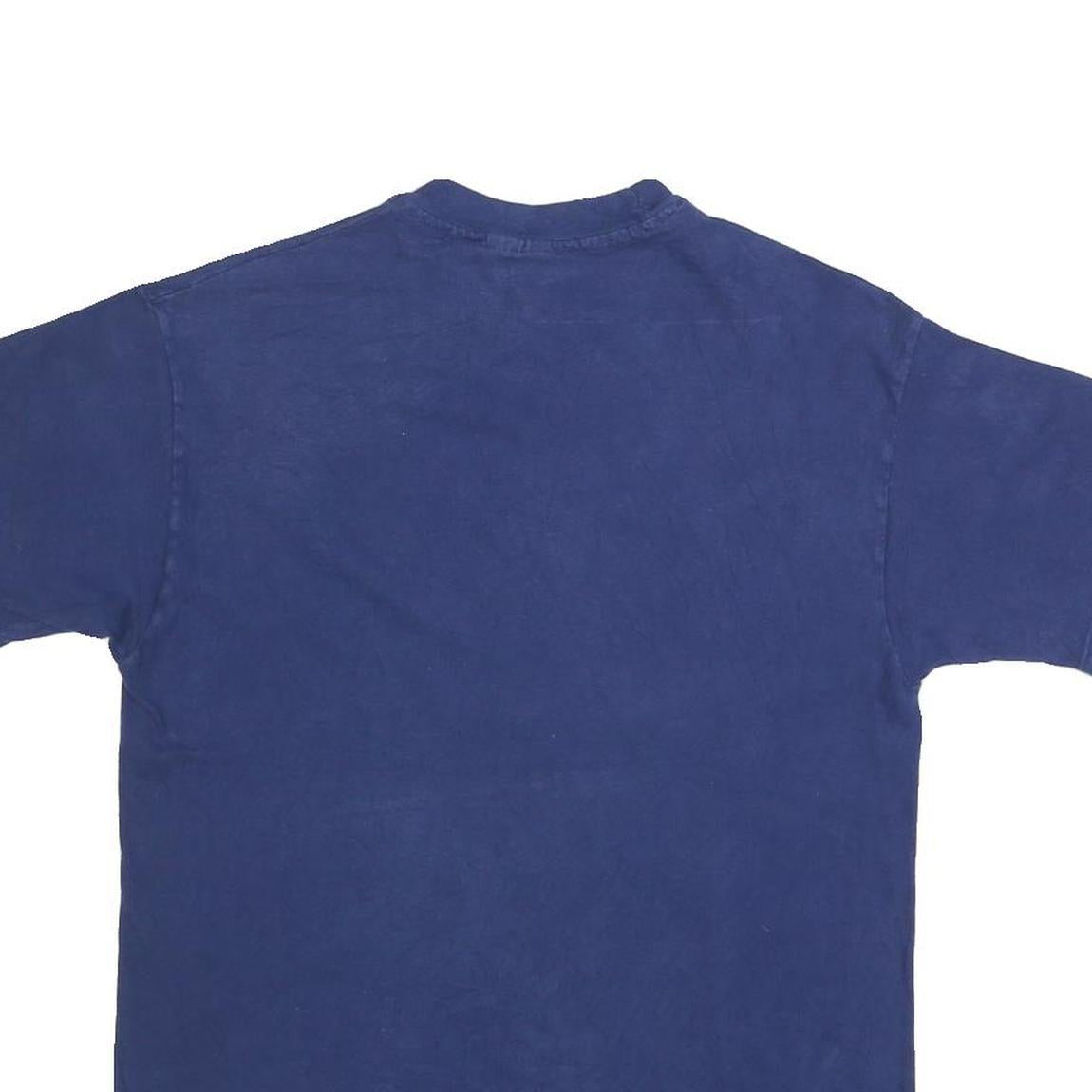 HANES Mens Blue Waikiki Beach Graphic T-Shirt M Short Sleeve Crew Neck Casual