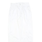 ESPRIT Womens Cotton Blend White Relaxed Tapered Trousers W28 L31 Casual Summer