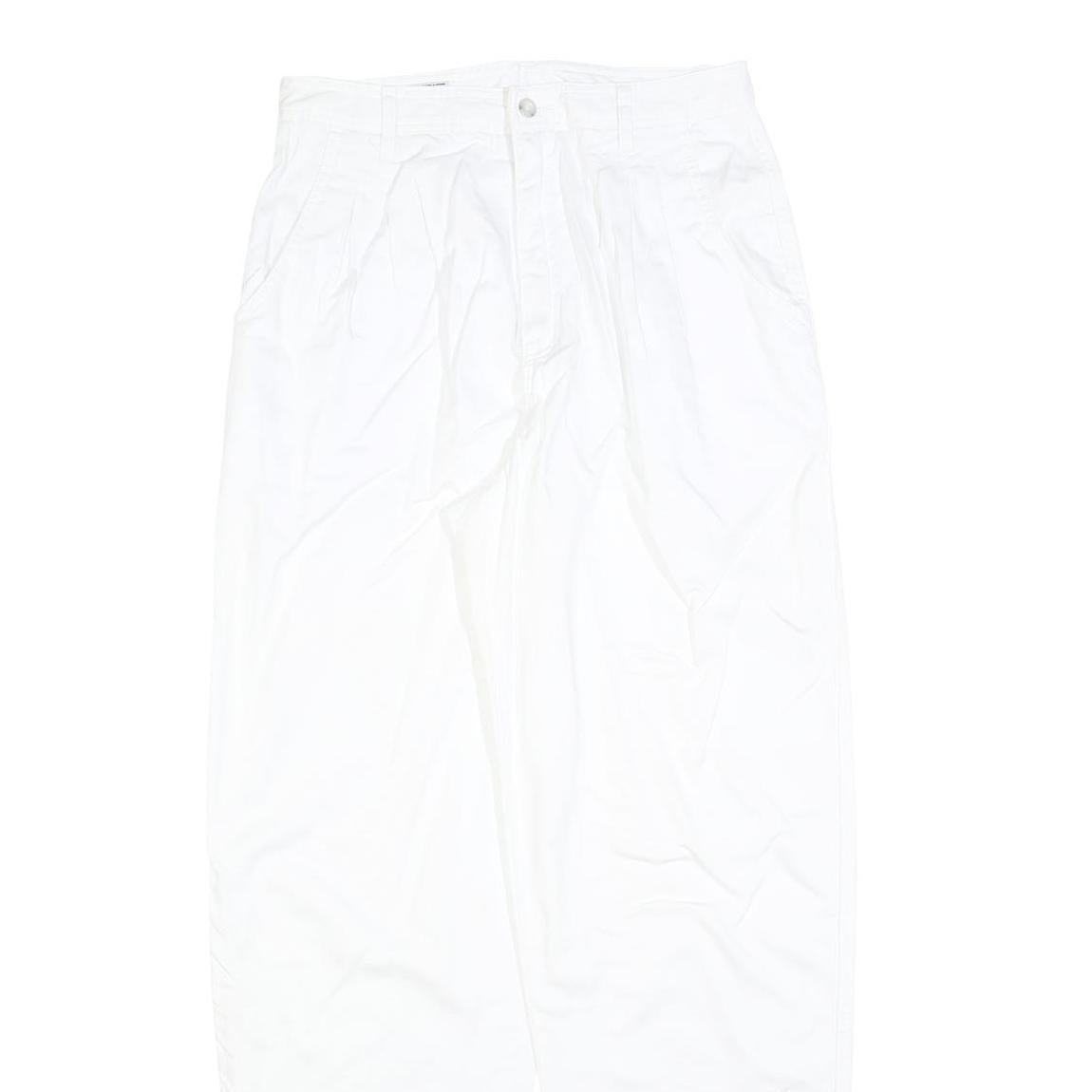 ESPRIT Womens Cotton Blend White Relaxed Tapered Trousers W28 L31 Casual Summer