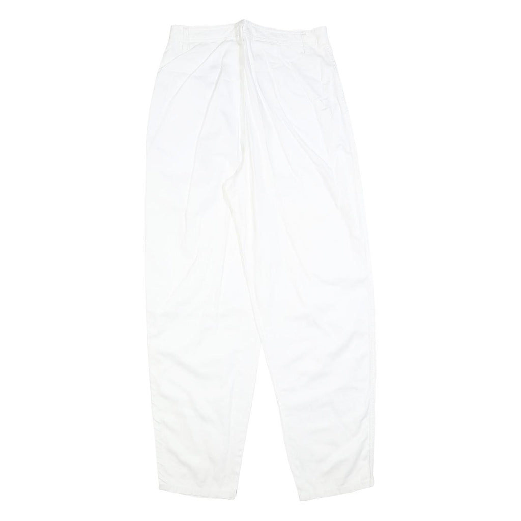 ESPRIT Womens Cotton Blend White Relaxed Tapered Trousers W28 L31 Casual Summer