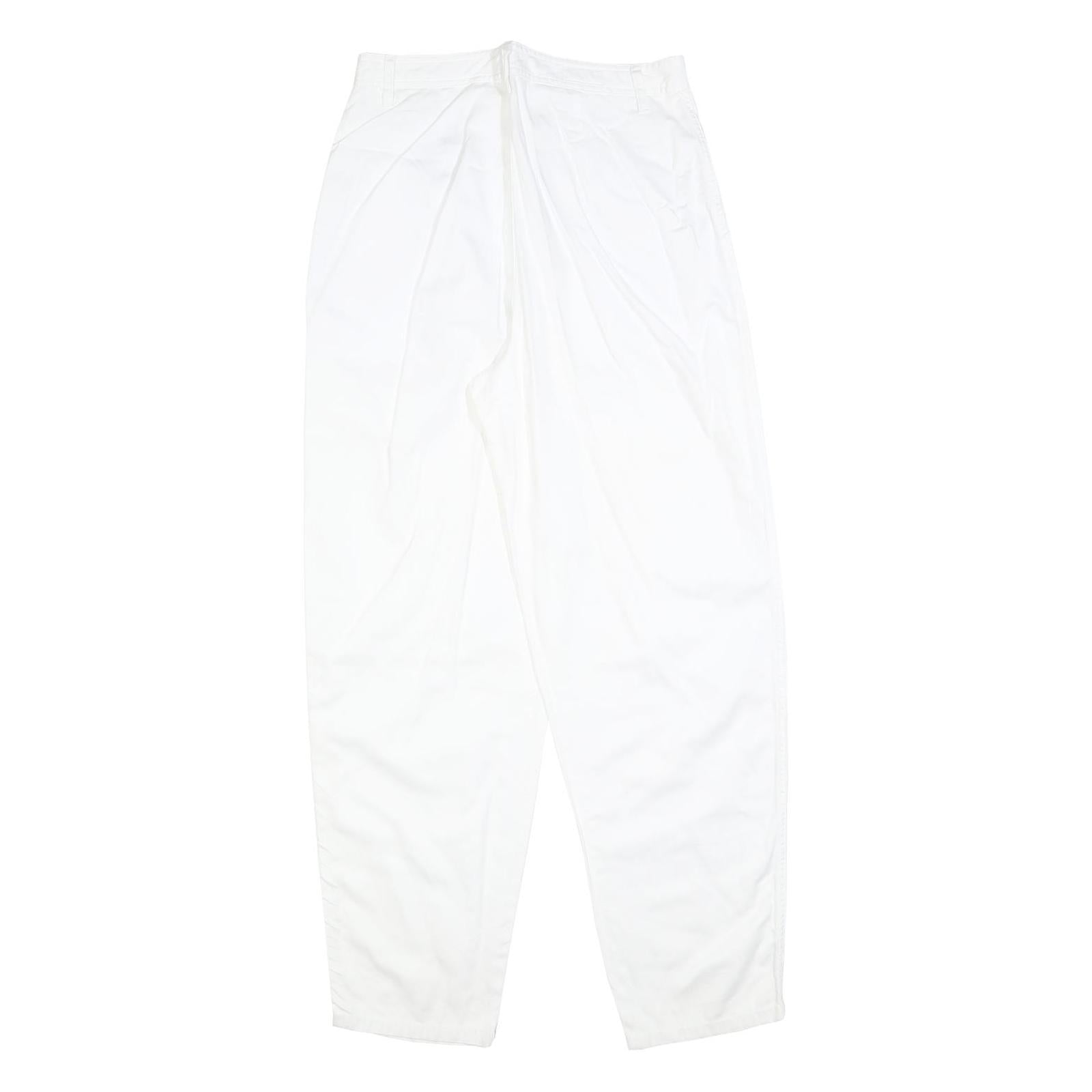 ESPRIT Womens Cotton Blend White Relaxed Tapered Trousers W28 L31 Casual Summer