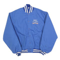 BIRDIE Mens Blue Cotton Blend Varsity Jacket XL Button Plain RMEF Rocky Mountain