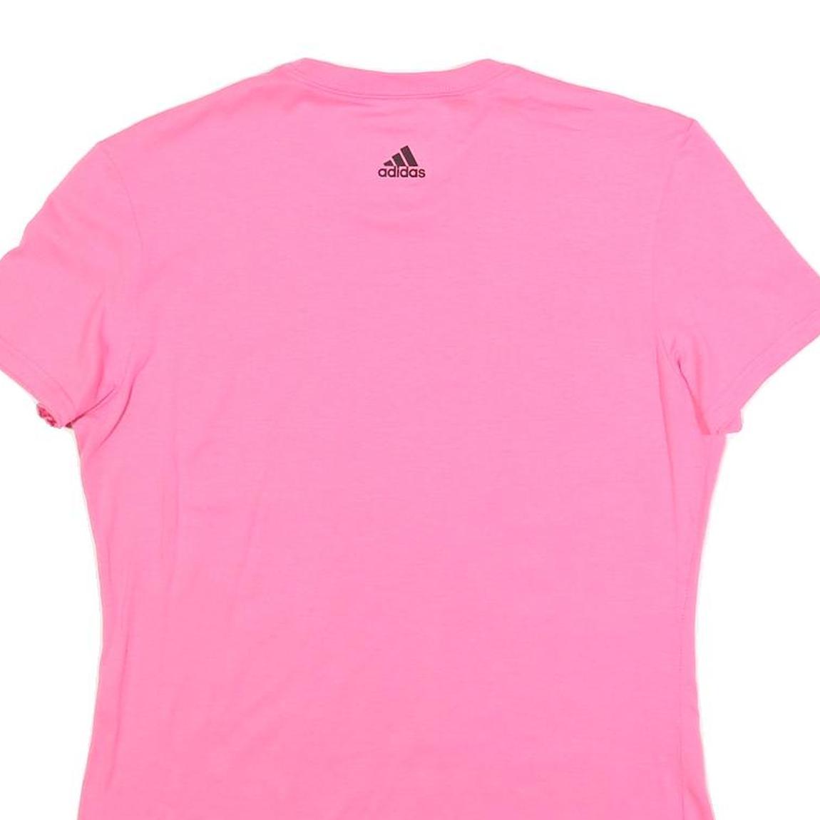 ADIDAS Womens Pink Graphic T-Shirt M Short Sleeve Crew Neck Cotton Blend