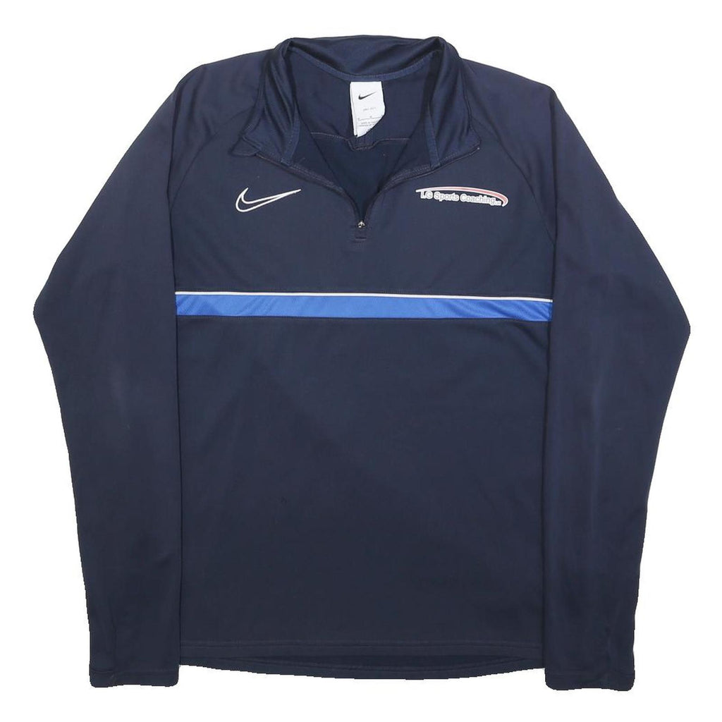 NIKE Mens Navy Blue Sports Coaching 1/4 Zip M Sweatshirt Activewear