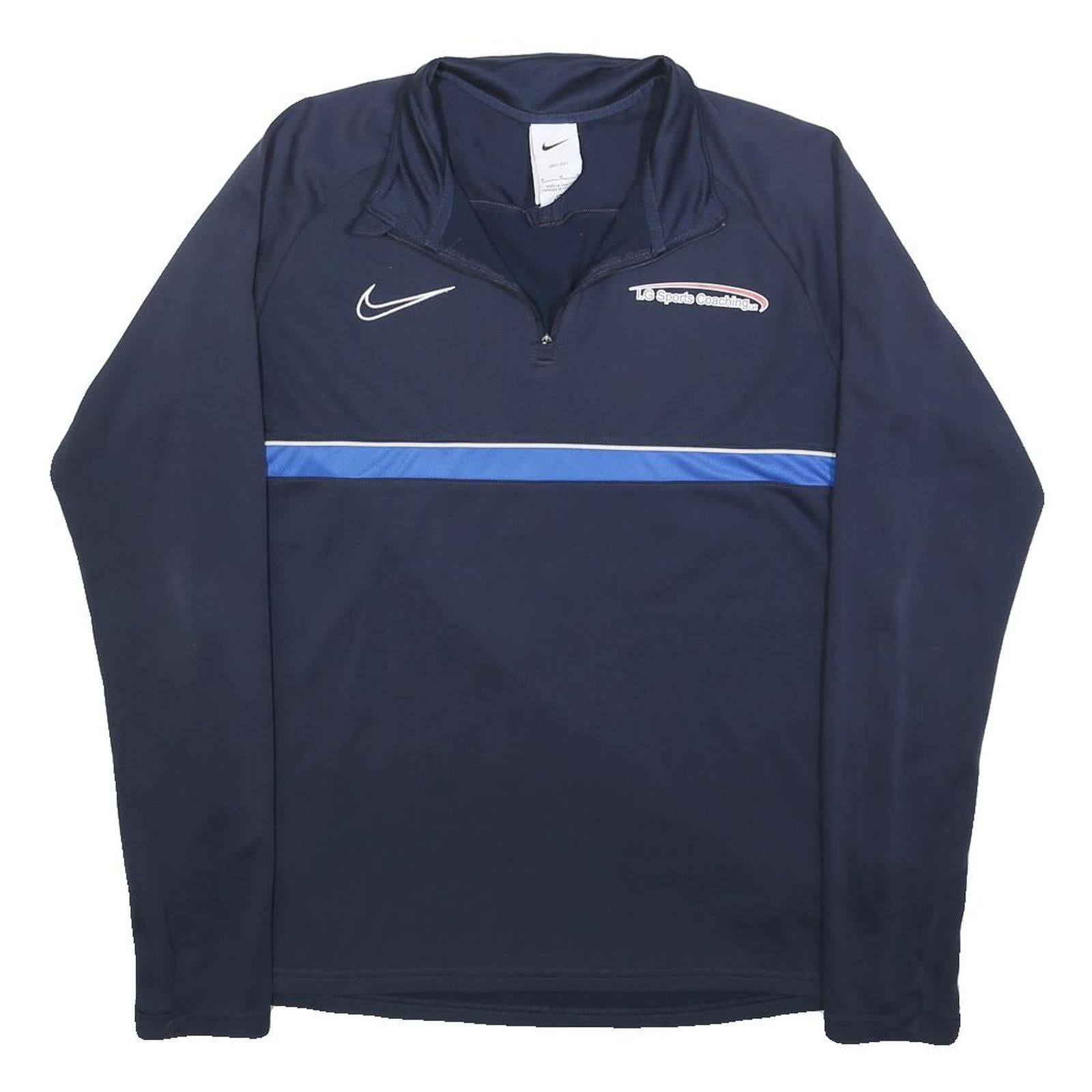 NIKE Mens Navy Blue Sports Coaching 1/4 Zip M Sweatshirt Activewear