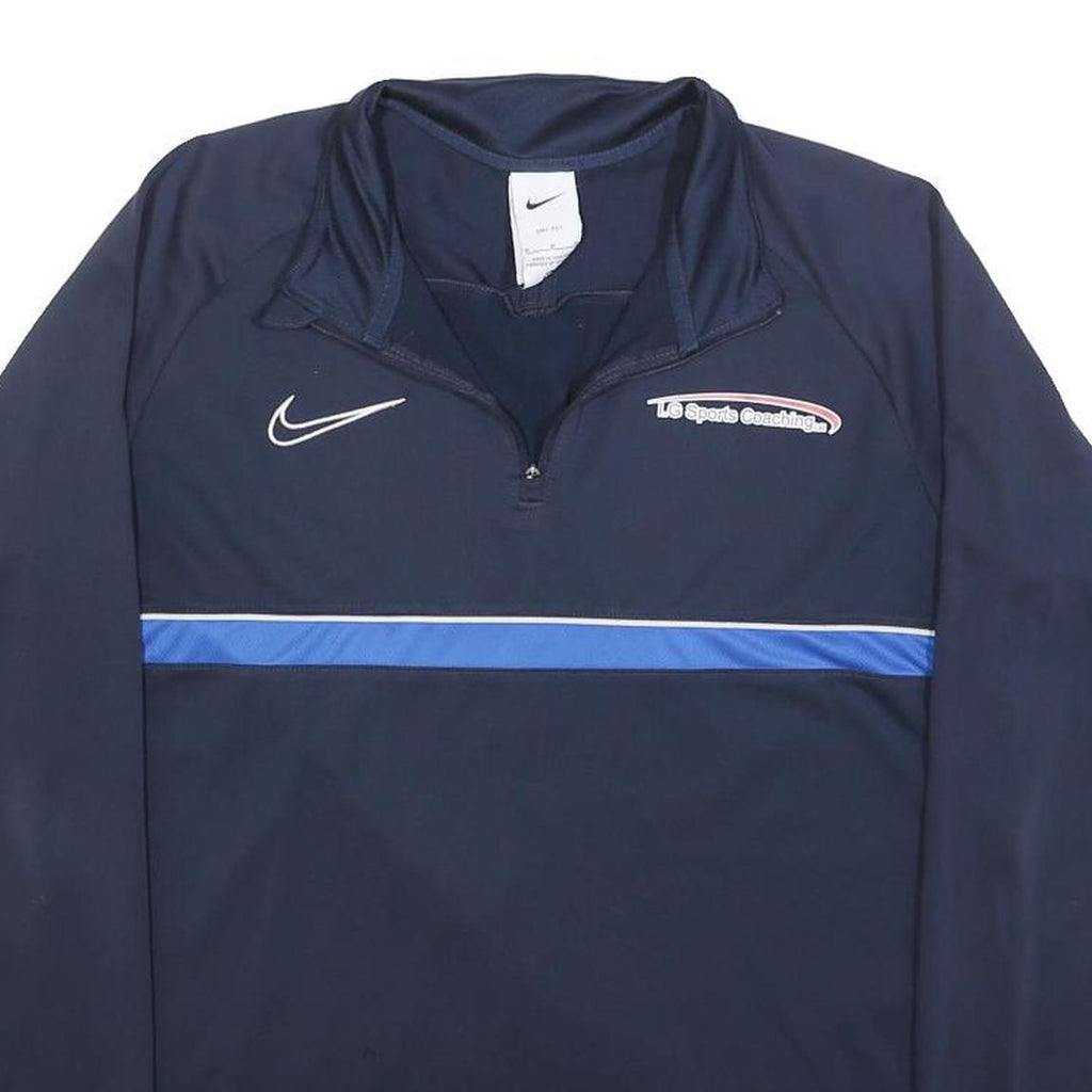 NIKE Mens Navy Blue Sports Coaching 1/4 Zip M Sweatshirt Activewear