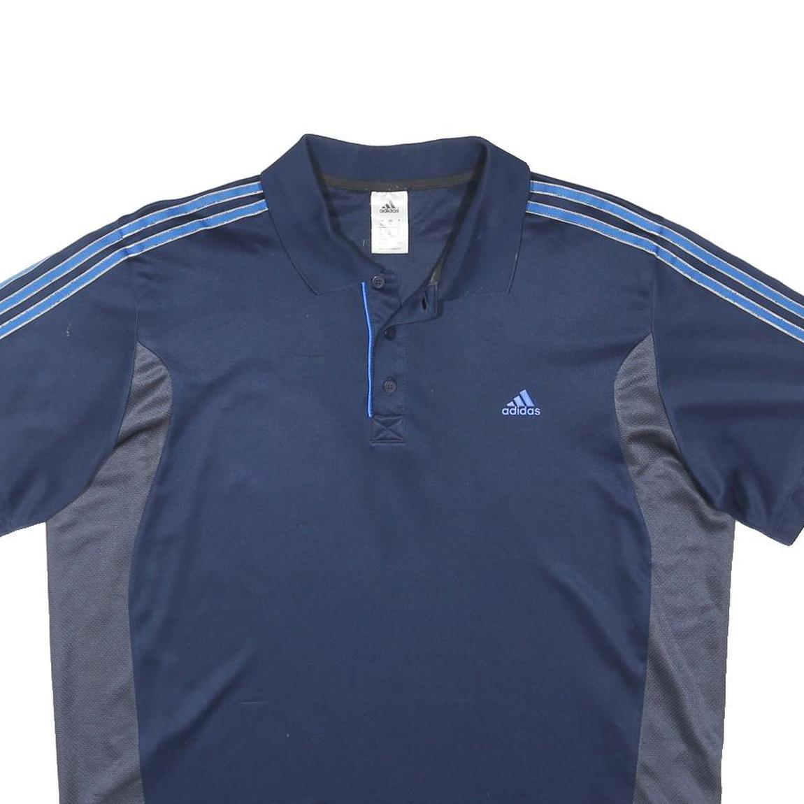 ADIDAS Mens Navy Blue Polyester Blend Polo Shirt XL Climalite Sport Casual