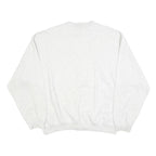 REEBOK Mens White XL Crew Neck Cotton Blend Sweatshirt Logo Embroidered