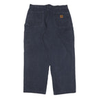 CARHARTT Mens Cotton Blend Blue Regular Straight Trousers W36 L29 Casual