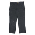 CARHARTT Mens Relaxed Black Cotton Blend Relaxed Fit Straight Trousers W36 L32