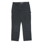 CARHARTT Mens Relaxed Black Cotton Blend Relaxed Fit Straight Trousers W36 L32