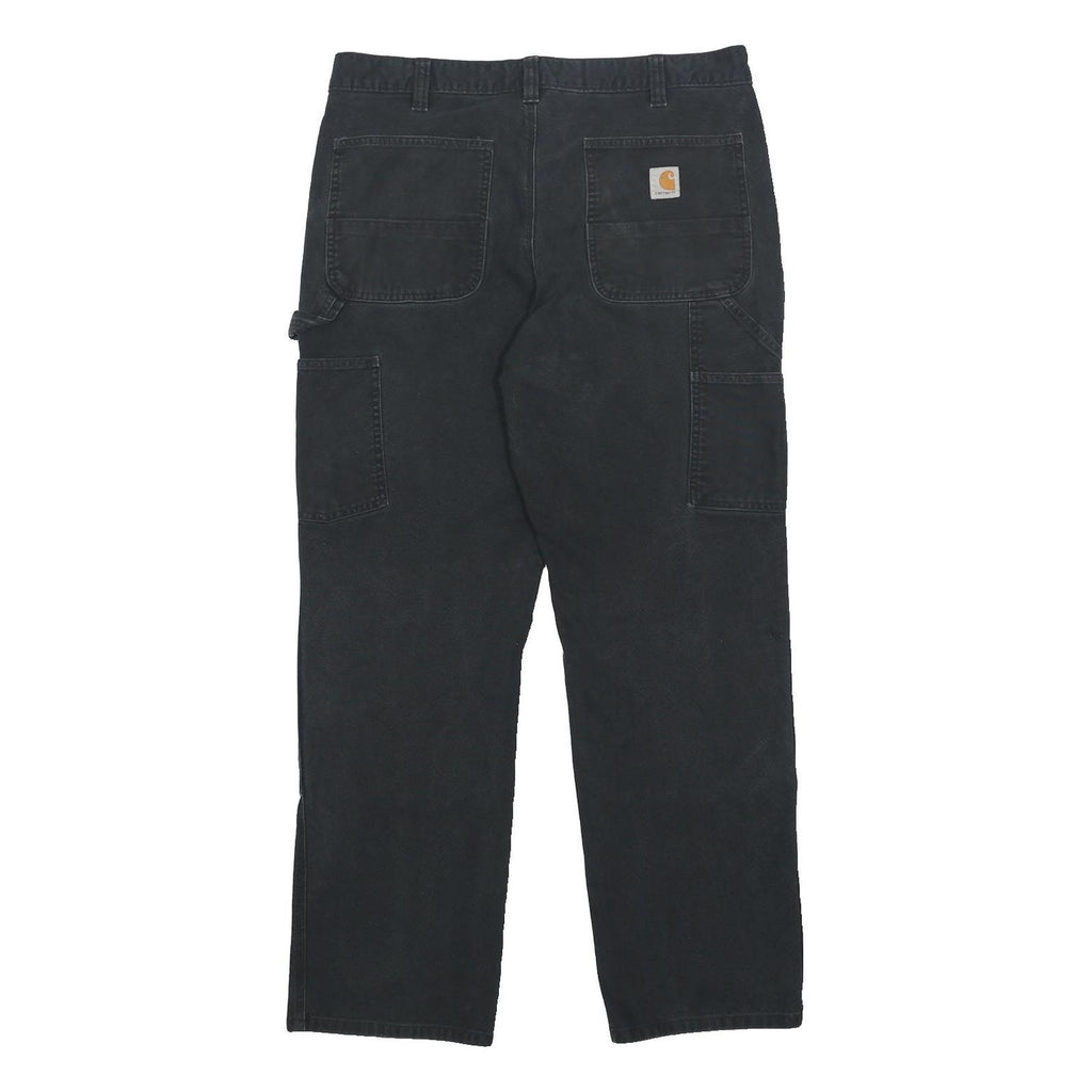 CARHARTT Mens Relaxed Black Cotton Blend Relaxed Fit Straight Trousers W36 L32