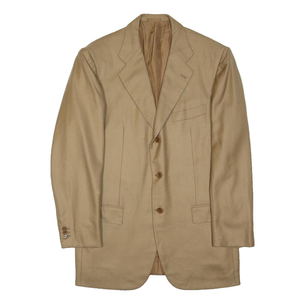 KITON Mens Beige Cashmere Classic Jacket XL Woven Button Formal Tailored