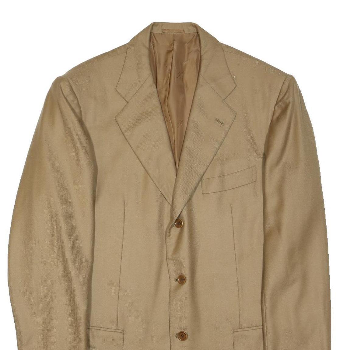 KITON Mens Beige Cashmere Classic Jacket XL Woven Button Formal Tailored