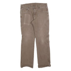 DICKIES Mens Jeans Brown Regular Straight Denim W32 L28 Zip Cotton Blend