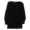 LAUREN RALPH LAUREN Womens Jumper Black Tight Knit 3/4 Sleeve S