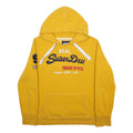 SUPERDRY Womens Yellow Hoodie UK 14 Cotton Blend Pullover Hooded Sweatshirt
