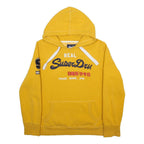 SUPERDRY Womens Yellow Hoodie UK 14 Cotton Blend Pullover Hooded Sweatshirt