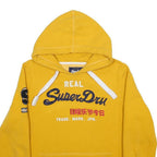 SUPERDRY Womens Yellow Hoodie UK 14 Cotton Blend Pullover Hooded Sweatshirt