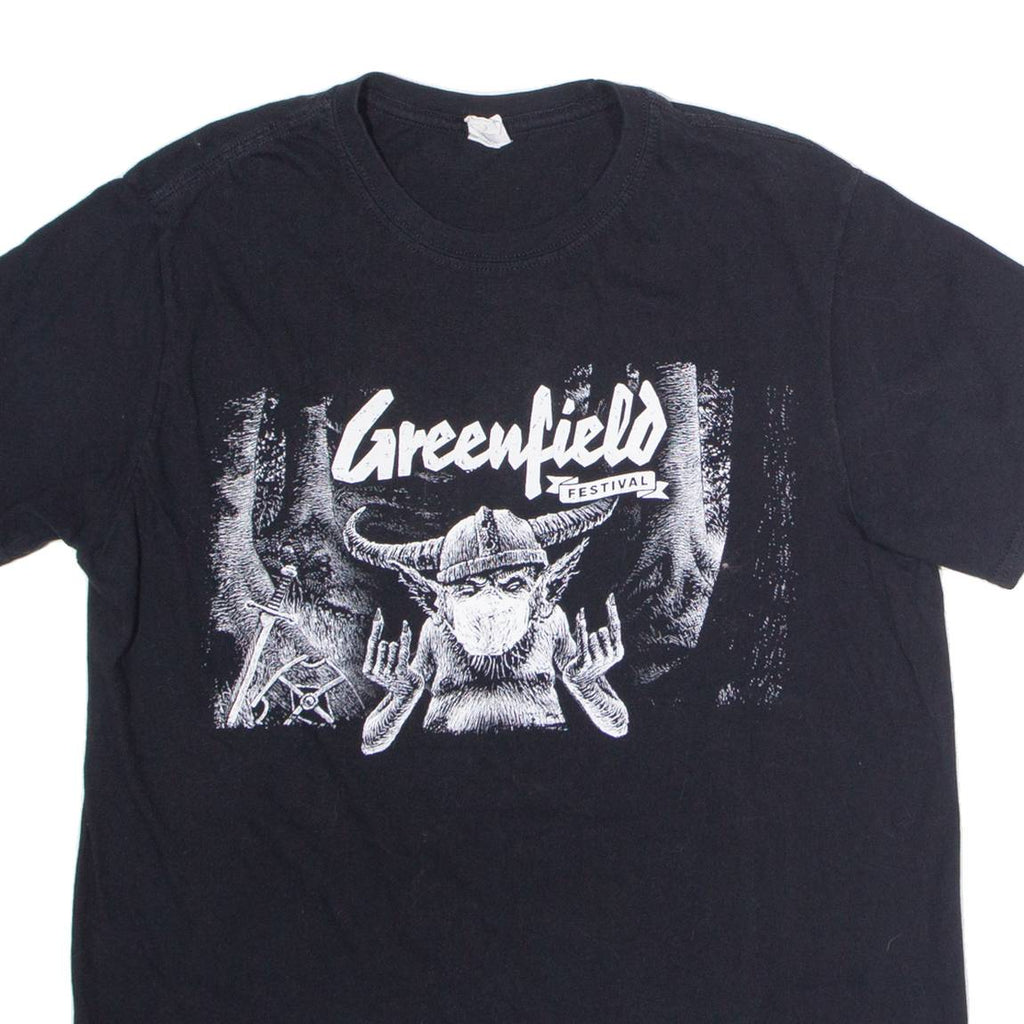 GILDAN Greenfield Festival Mens T-Shirt Black L