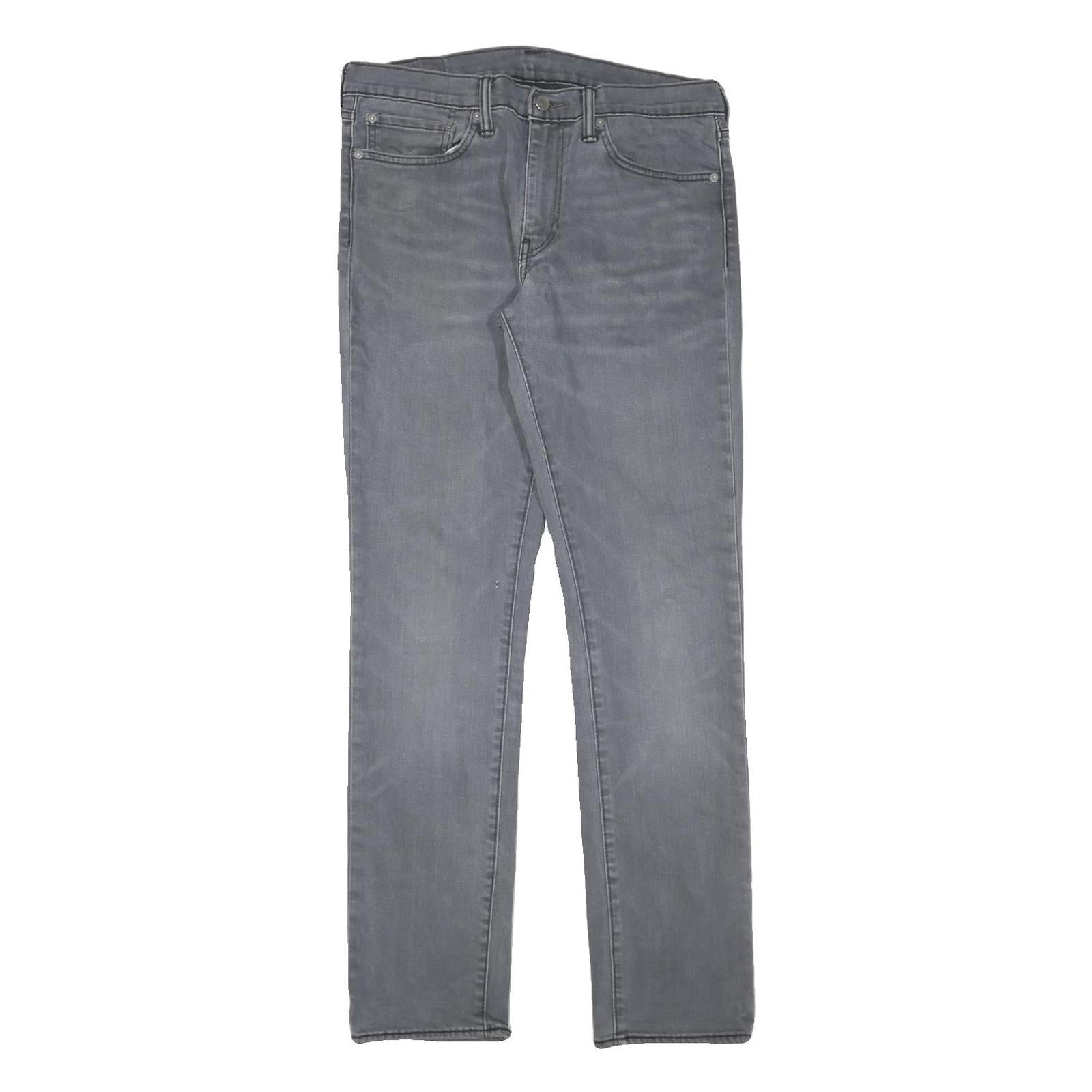 LEVI'S Mens Slim Grey Denim Slim Fit Jeans W32 L32 Zip Denim