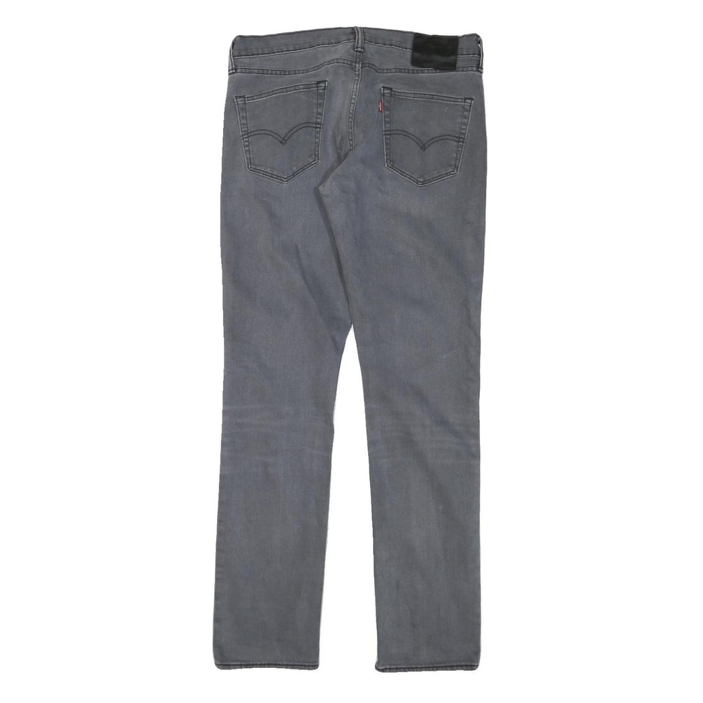 LEVI'S Mens Slim Grey Denim Slim Fit Jeans W32 L32 Zip Denim