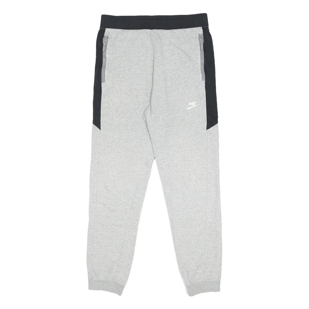 NIKE Mens Joggers Grey & Black Slim Tapered S W28 L27 Cotton Comfort