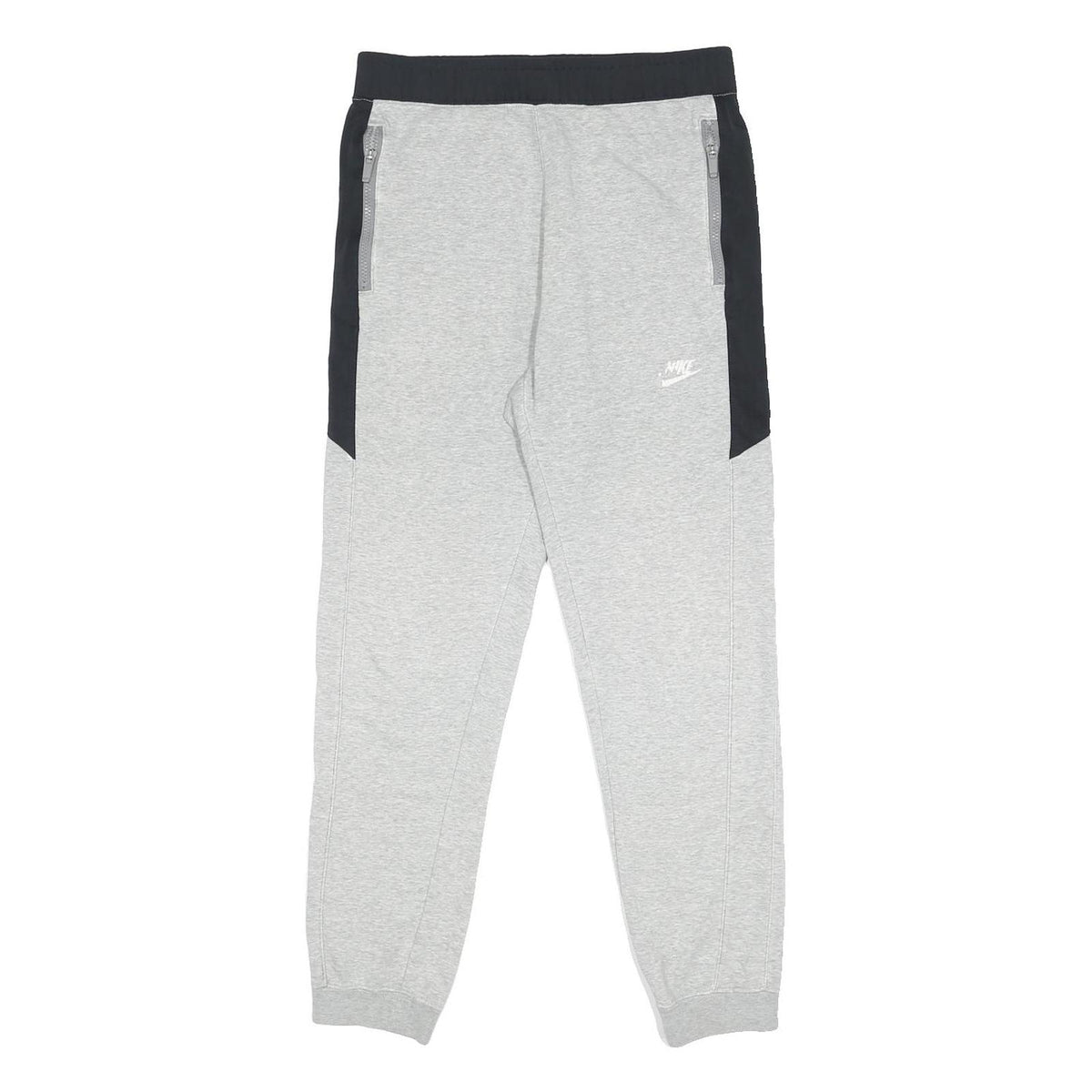 NIKE Mens Joggers Grey & Black Slim Tapered S W28 L27 Cotton Comfort