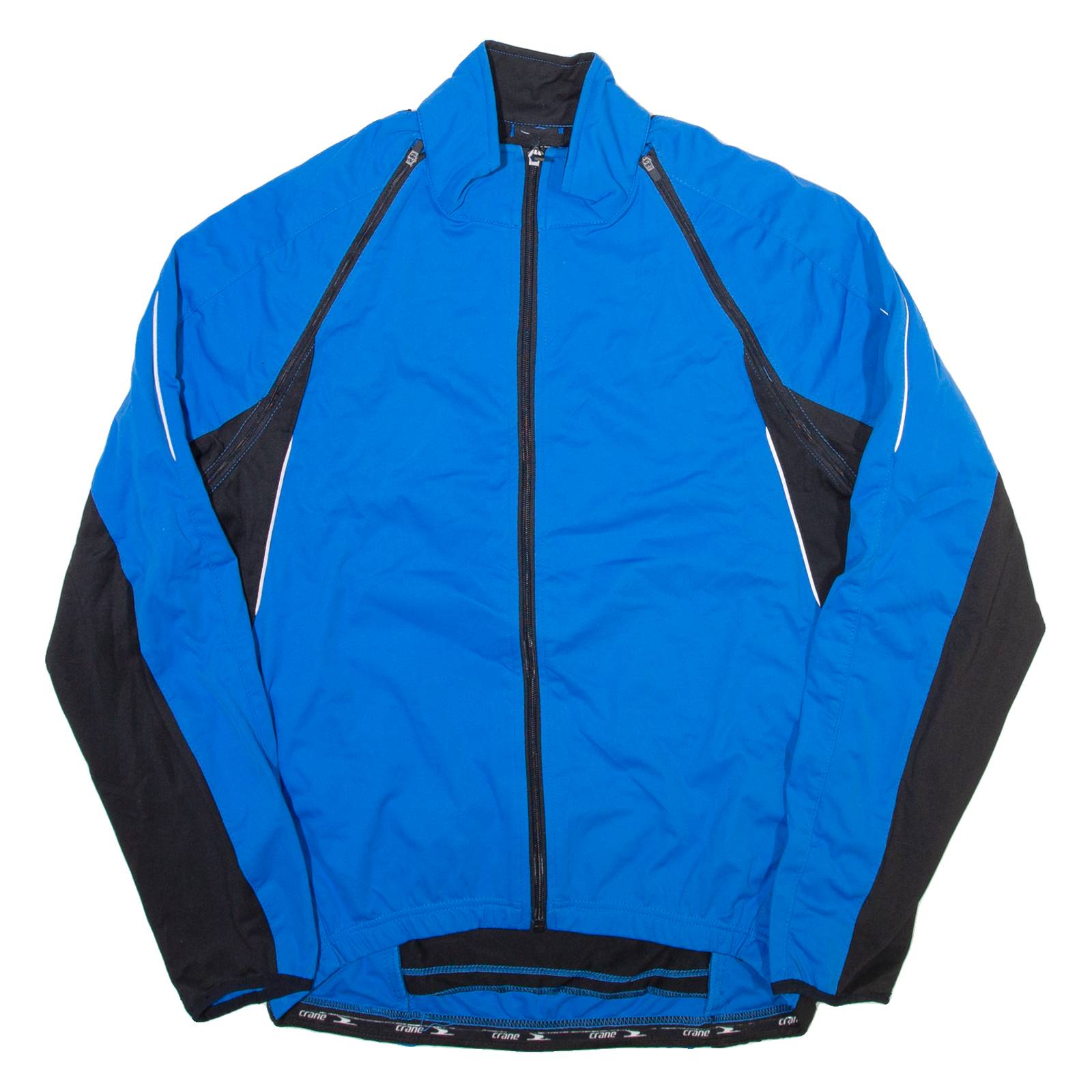 CRANE Full Zip Mens Jersey Blue Long Sleeve L