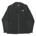 THE NORTH FACE Mens Black Jacket L Cotton Blend Zip Plain Logo Embroidered