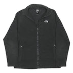 THE NORTH FACE Mens Black Jacket L Cotton Blend Zip Plain Logo Embroidered