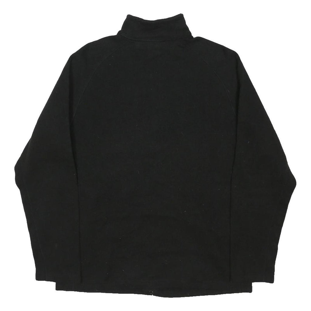 THE NORTH FACE Mens Black Jacket L Cotton Blend Zip Plain Logo Embroidered