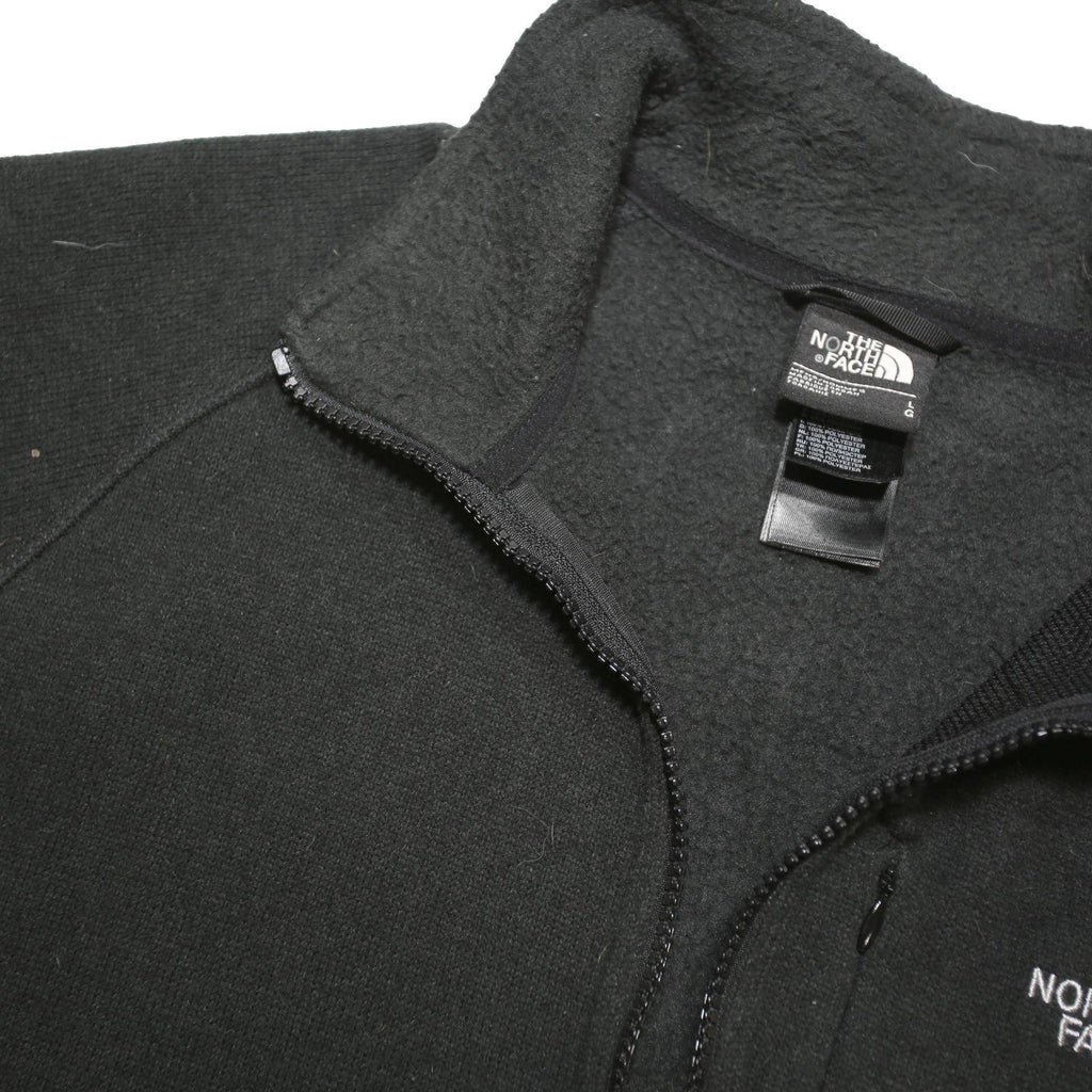 THE NORTH FACE Mens Black Jacket L Cotton Blend Zip Plain Logo Embroidered