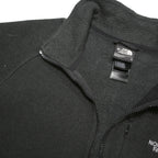 THE NORTH FACE Mens Black Jacket L Cotton Blend Zip Plain Logo Embroidered