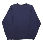 ADIDAS Mens Blue Crew Neck M Logo Embroidered Cotton Blend Sweatshirt