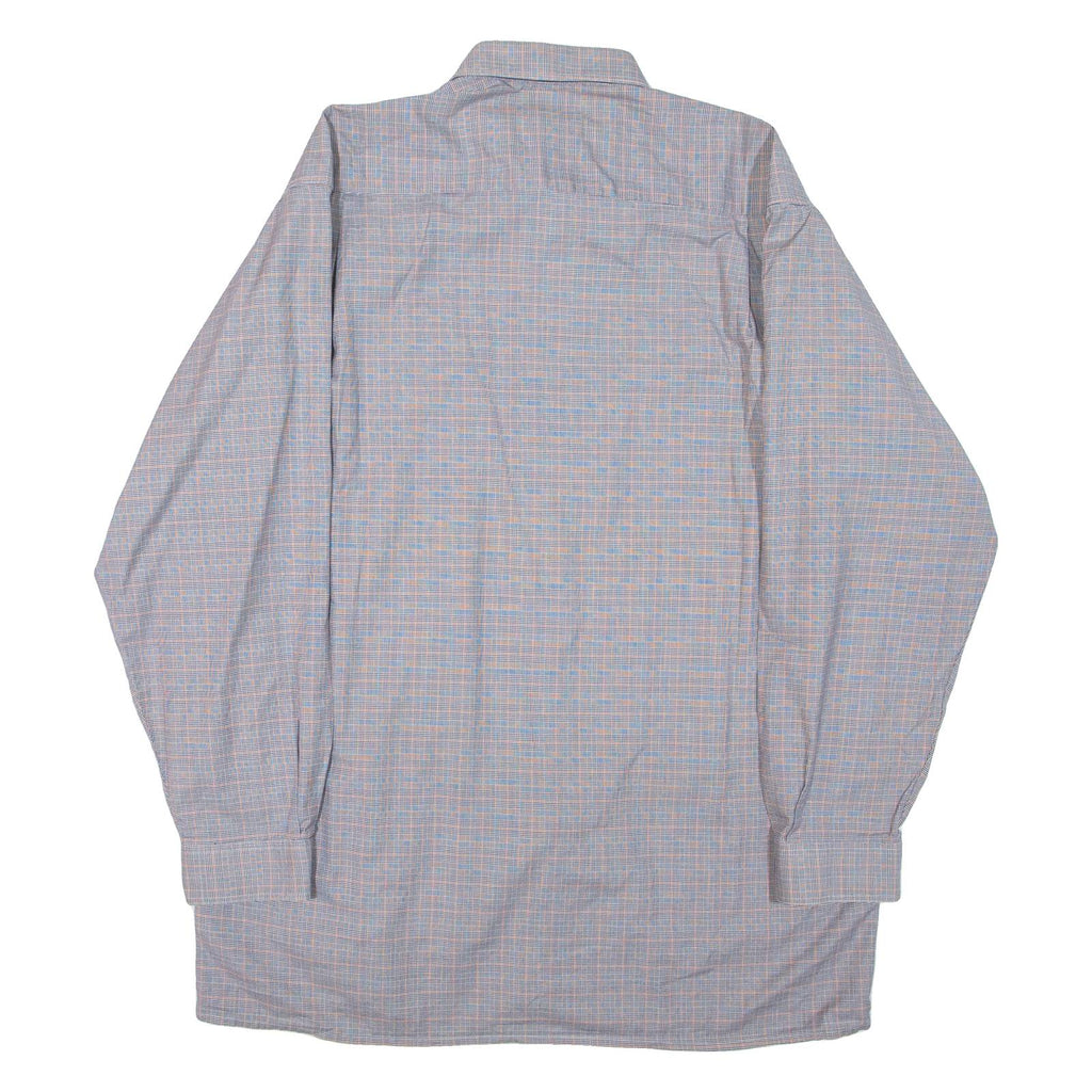 Mens Shirt Blue Check Long Sleeve XL