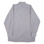Mens Shirt Blue Check Long Sleeve XL