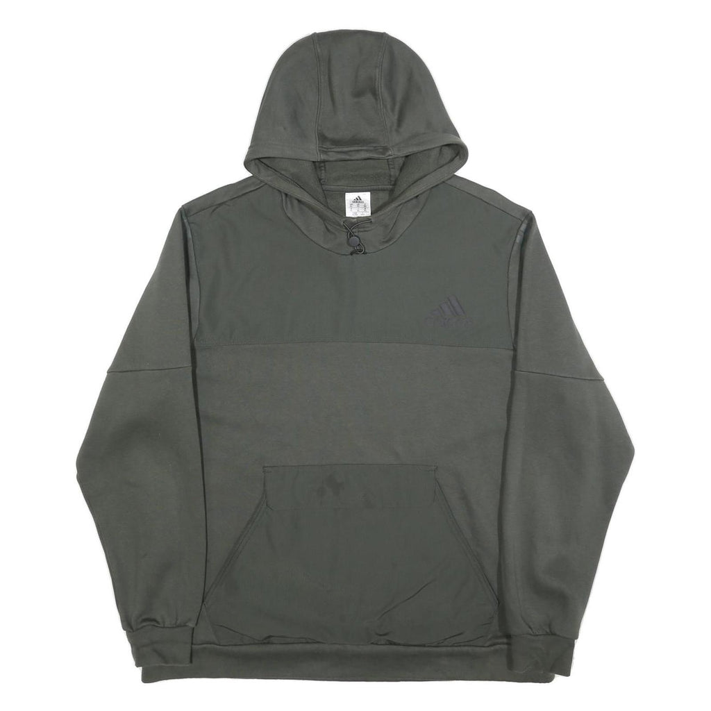 ADIDAS Mens Grey Hoodie XL Cotton Blend Pullover Casual Sportswear