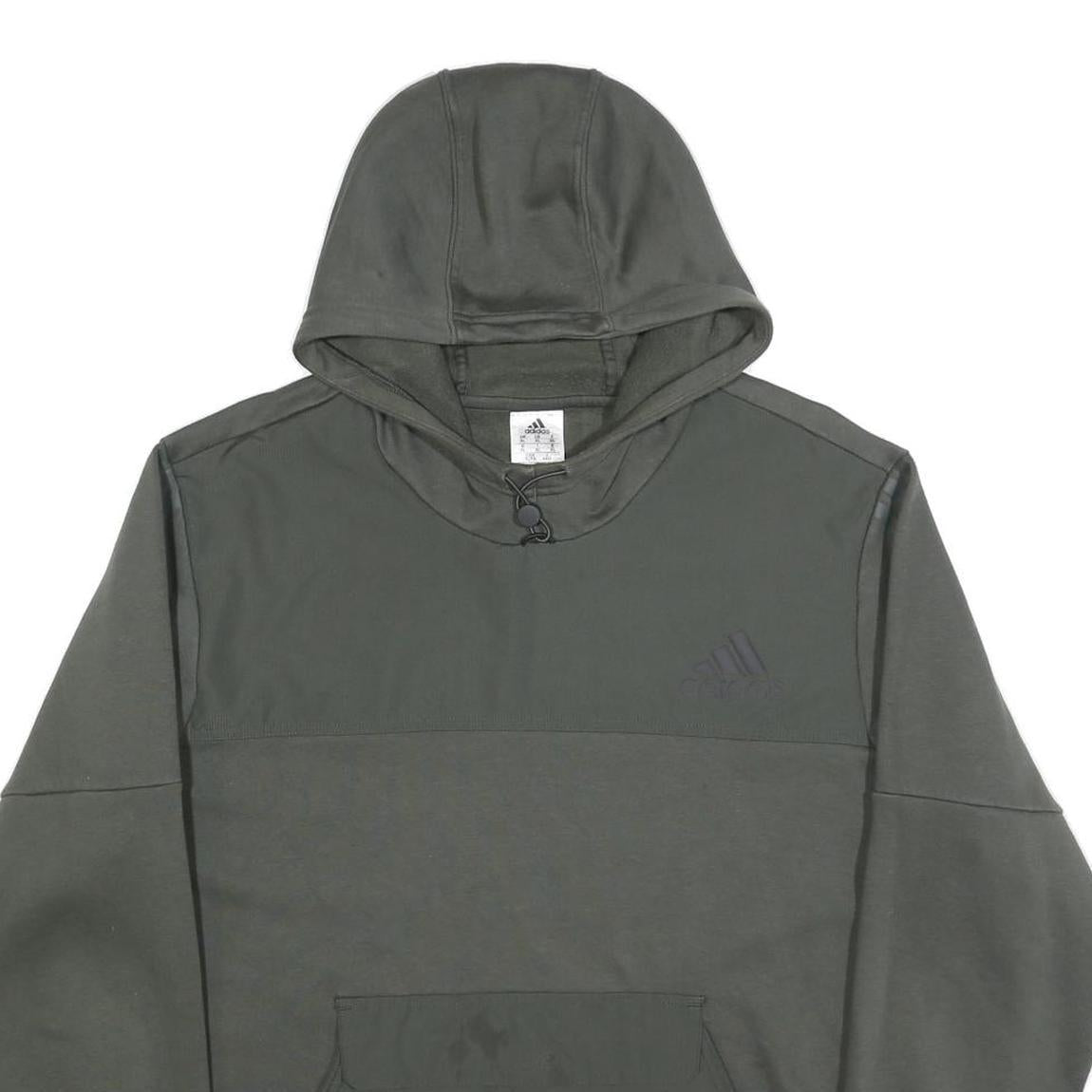 ADIDAS Mens Grey Hoodie XL Cotton Blend Pullover Casual Sportswear