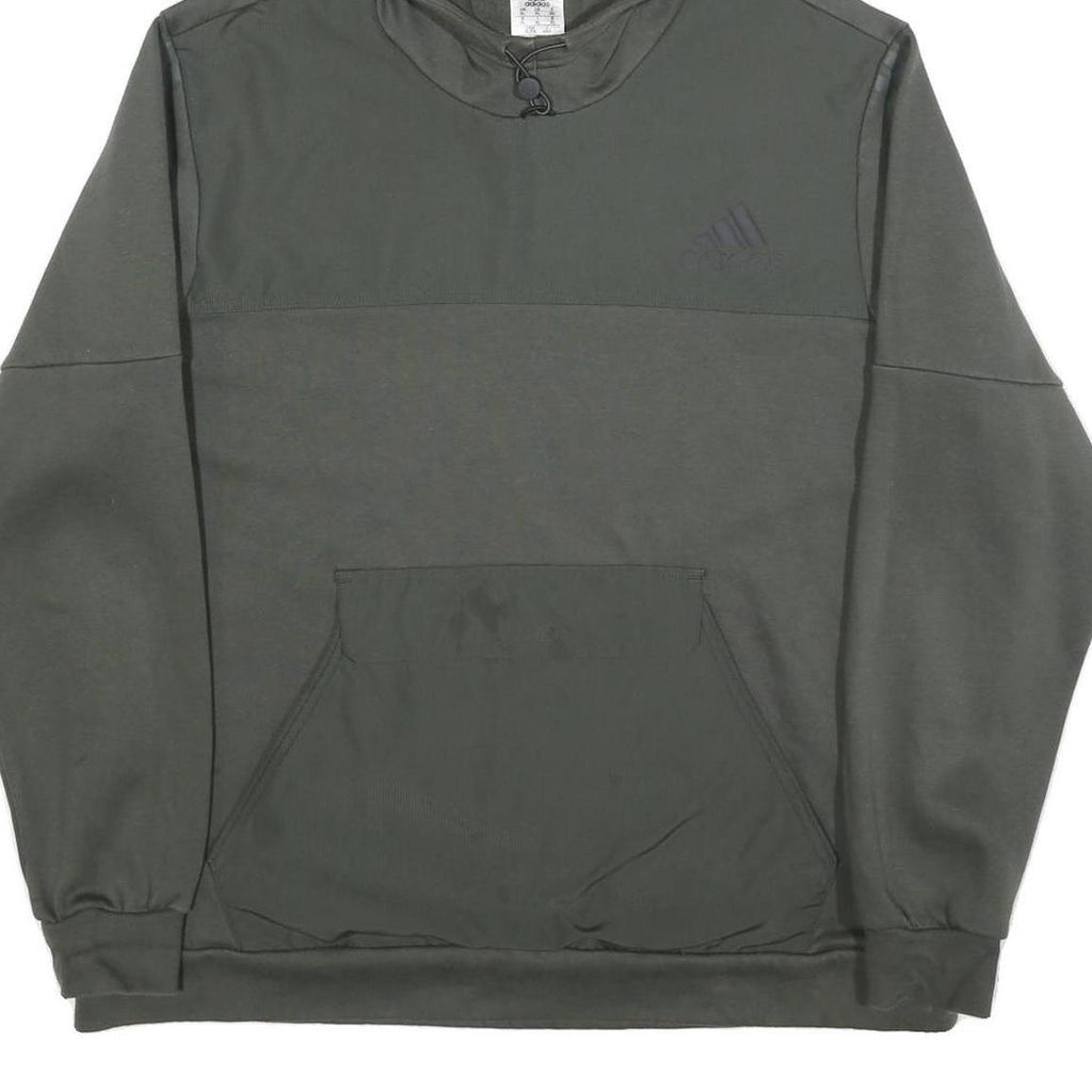 ADIDAS Mens Grey Hoodie XL Cotton Blend Pullover Casual Sportswear