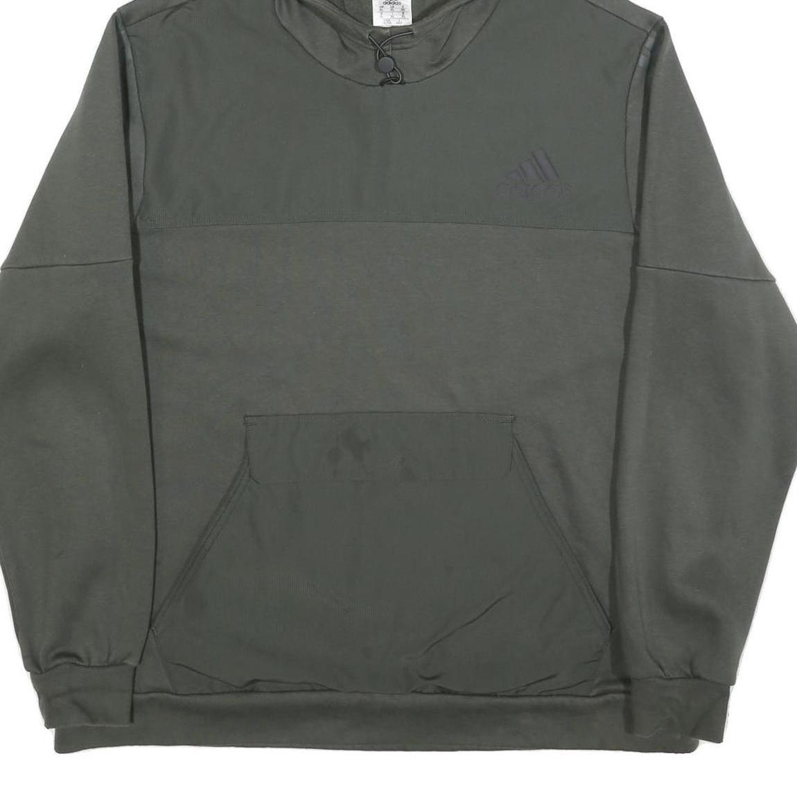 ADIDAS Mens Grey Hoodie XL Cotton Blend Pullover Casual Sportswear