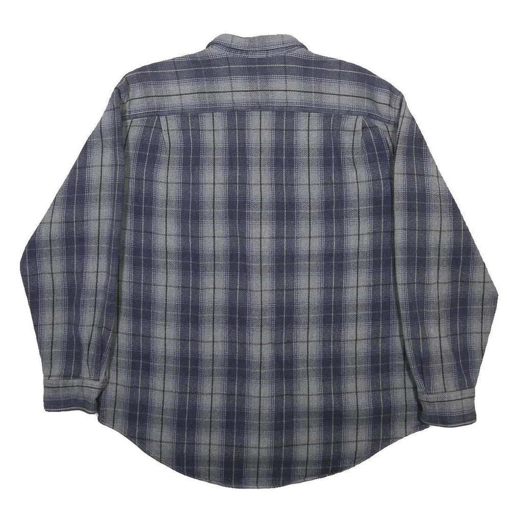 CABELA'S Mens Blue & Grey Check Shirt L Cotton Casual Outdoor Workwear