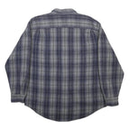 CABELA'S Mens Blue & Grey Check Shirt L Cotton Casual Outdoor Workwear