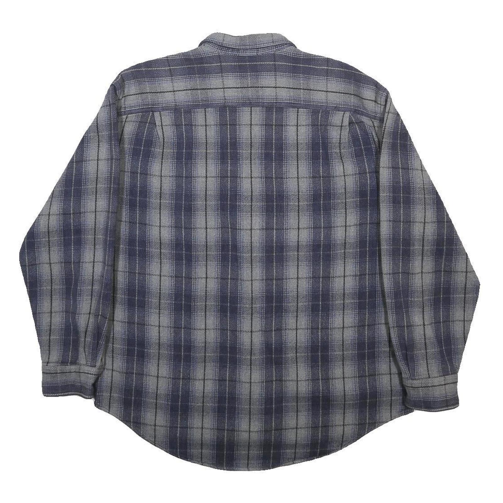 CABELA'S Mens Blue & Grey Check Shirt L Cotton Casual Outdoor Workwear
