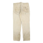 CARHARTT Mens Jeans Beige Relaxed Straight Denim Fair W36 L32 Workwear Utility