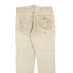 CARHARTT Mens Jeans Beige Relaxed Straight Denim Fair W36 L32 Workwear Utility